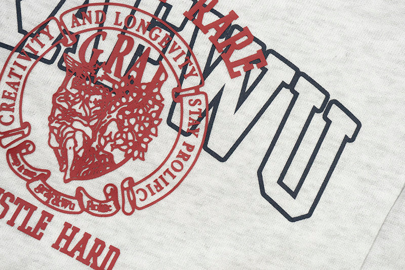 GRAF&WU Brand Letter Goddess 3D Print Street Loose Cotton Shorts