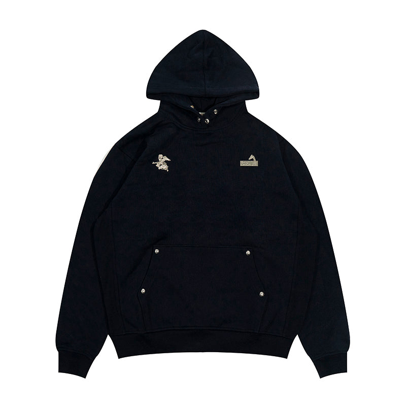 GRAF&WU Metal Buckle Street Loose Deer Angel Sweatshirt Hoodie