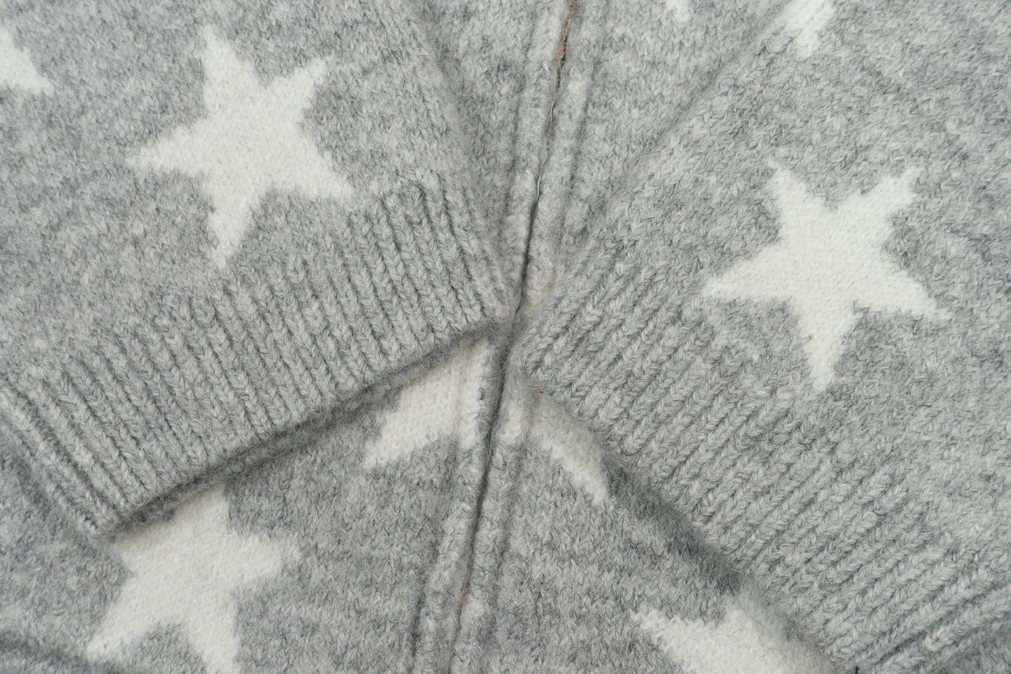 GRAF&WU Badge Star Graphic Mohair Cardigan Zipper Sweater