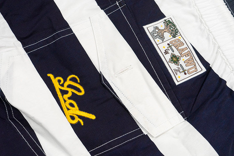 GRAF&WU Embroidered Striped Shorts Casual Summer Streetwear