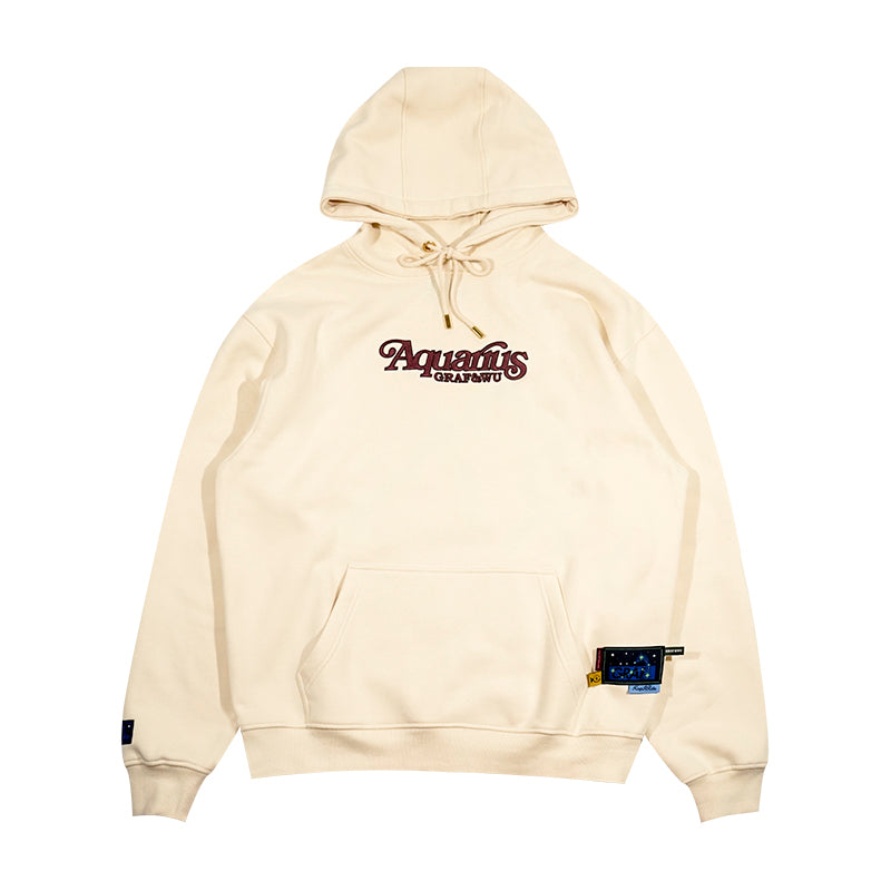 GRAF&WU 12 Constellation Rap Lyrics Embroidery Print Hoodie