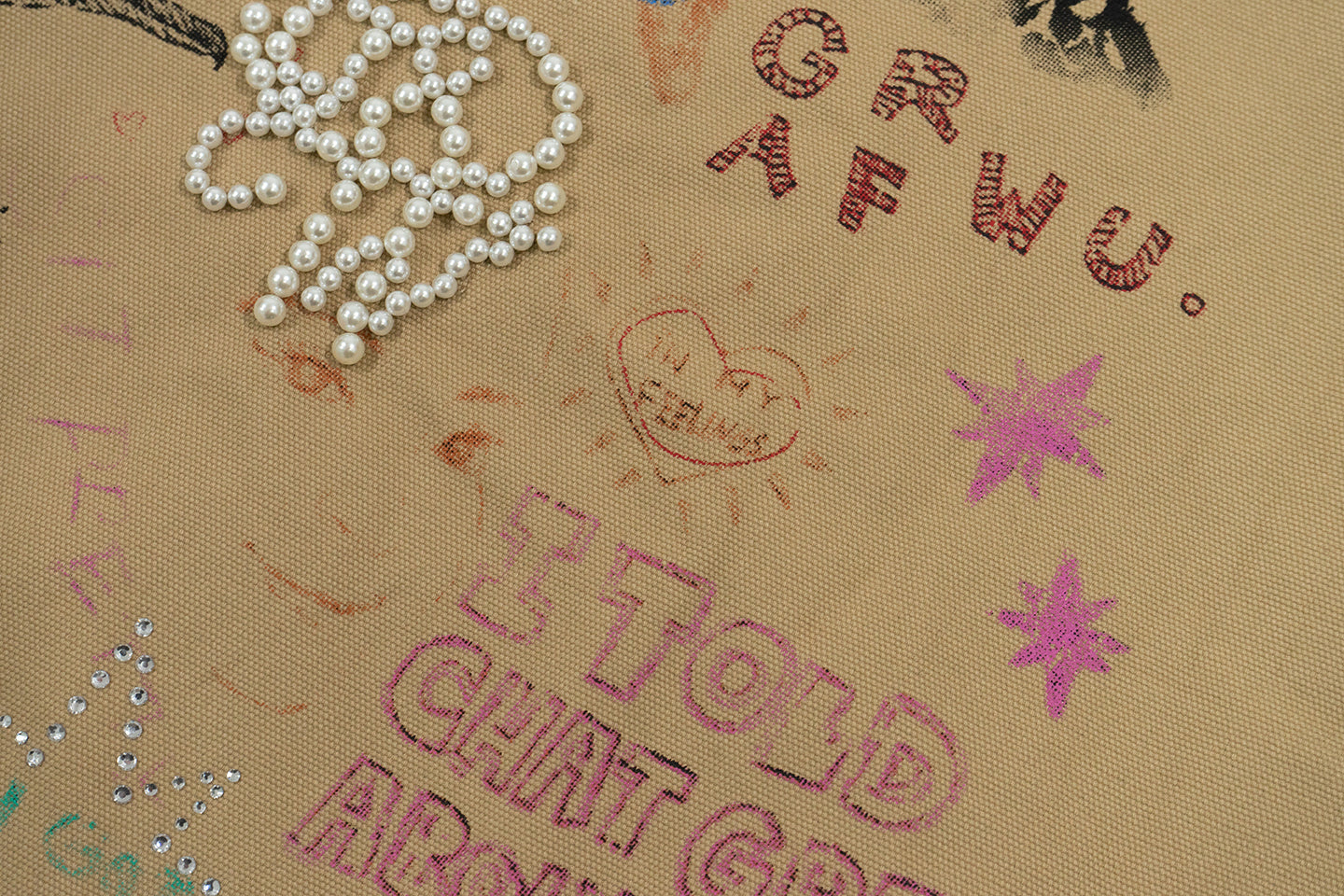 GRAF&WU Leather Collar Harrington Graffiti Vintage Jacket