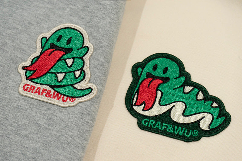 GRAF&WU Green Snake Cute Ghost Green Mink Fleece Thick Zip-up Hoodie