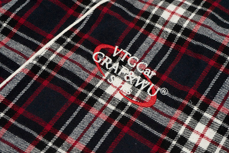 GRAF&WU Racing-themed Embroidered Streetwear Loose Brushed Shirt