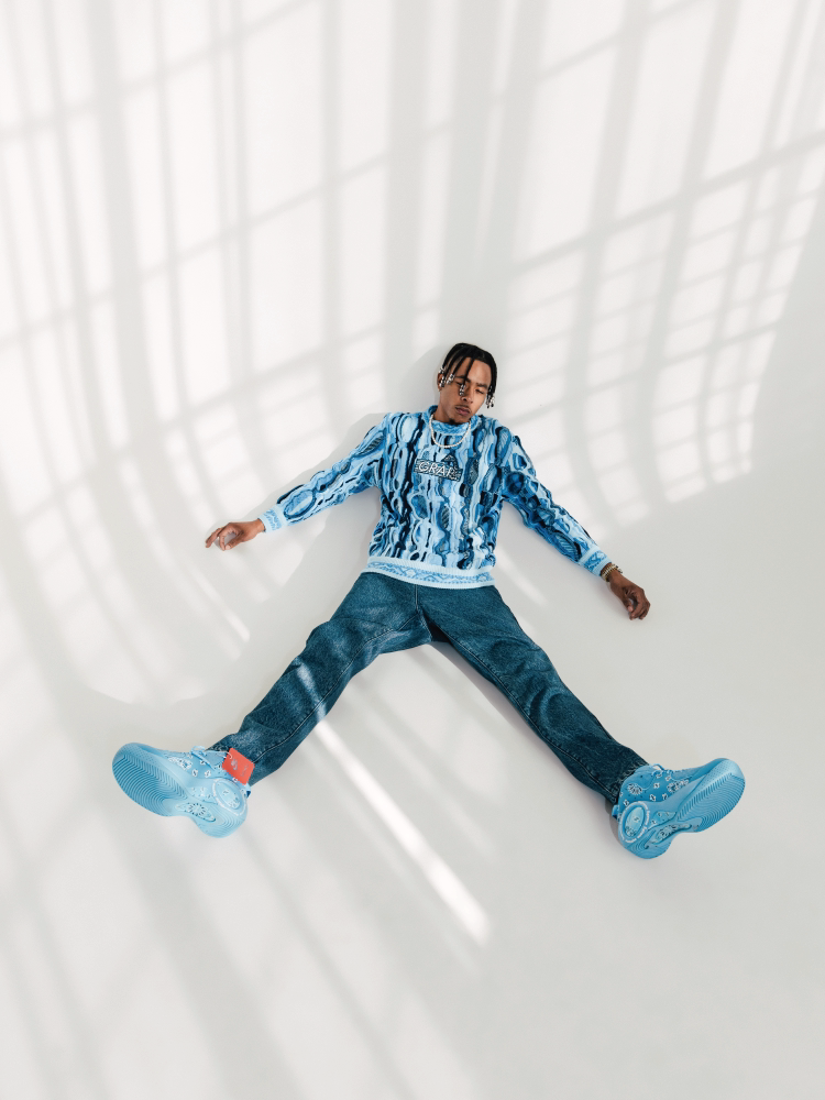 GRAF&WU Retro 3D Wave Pattern Street Art Knit Sweater