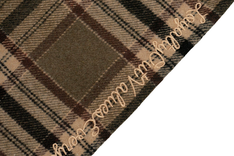 GRAF&WU Plaid 3 LOVE Heart Eembroidery Streetwear Brushed Shirt