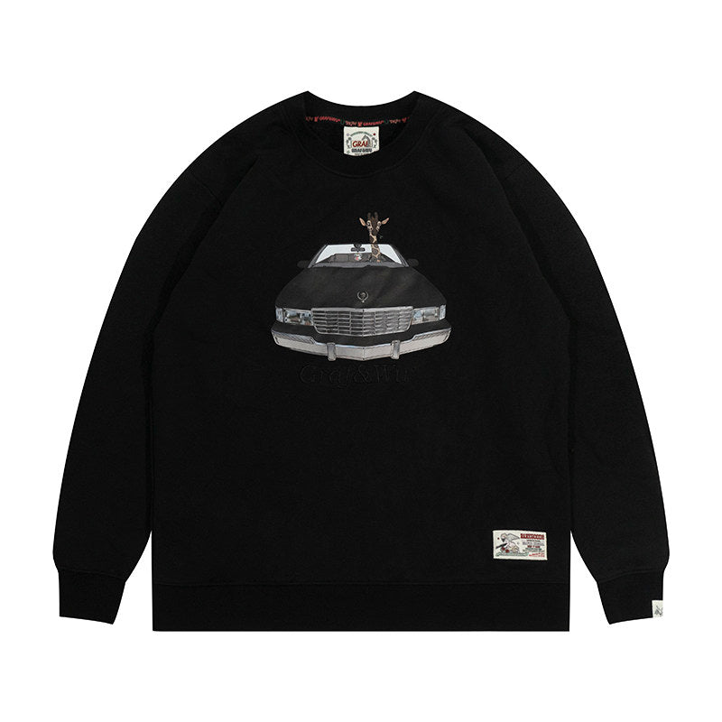 GRAF&WU Vintage Car Graphic Crewneck Sweatshirt | Unisex Oversized