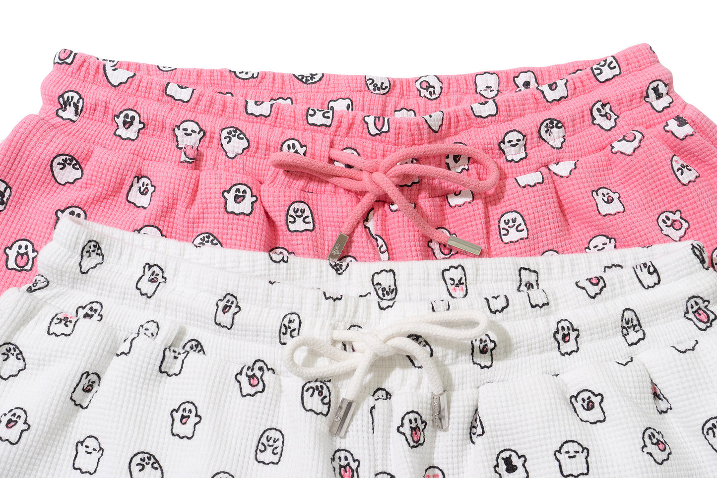 GRAF&WU Mini Cute Ghost Cotton Waffle Cozy Pants
