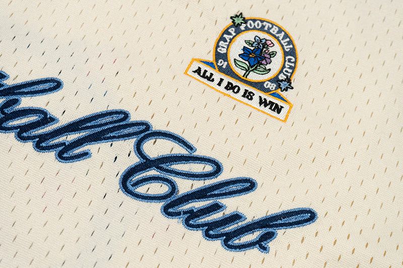 GRAF&WU Football Club Floral Embroidery Sports Mesh Jersey