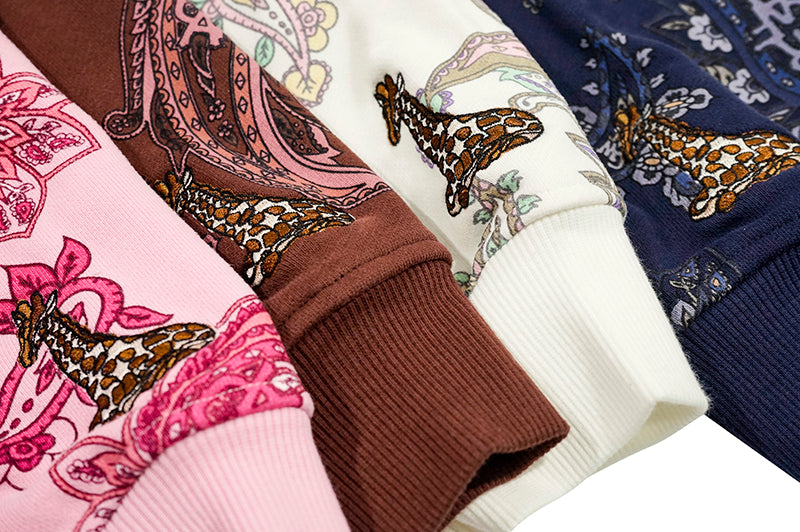 GRAF&WU Paisley 2.0 Illustrated Art Printed Fleece Hoodie