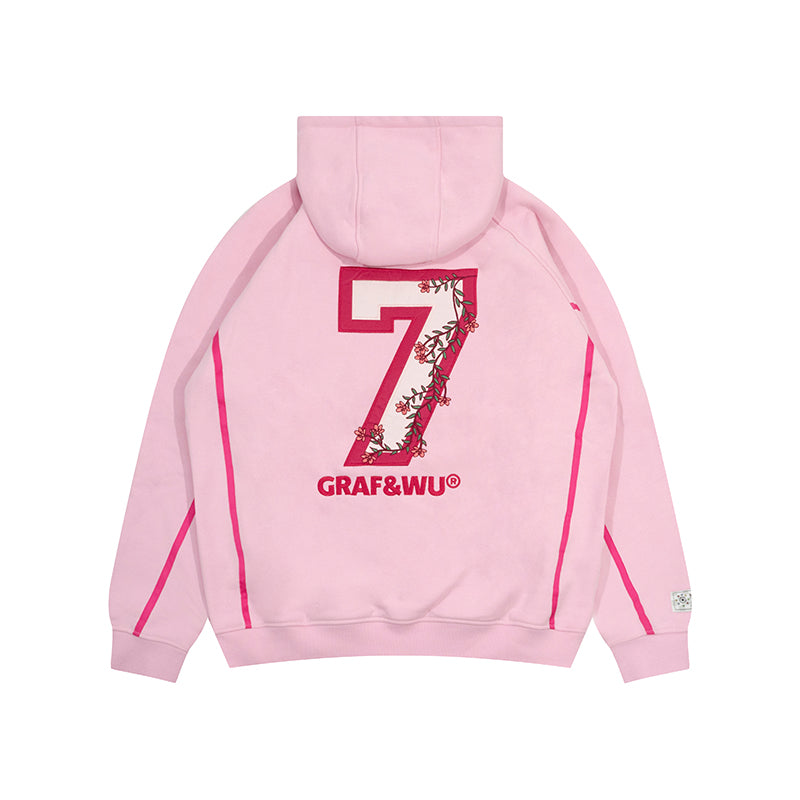 GRAF&WU Blokecore Football Team Floral Angel Devil Fleece Hoodie