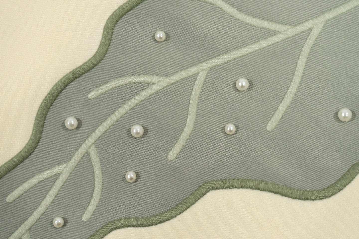 GRAF&WU Art Green Plant-embroidered Luxury Pearl Suit Jacket