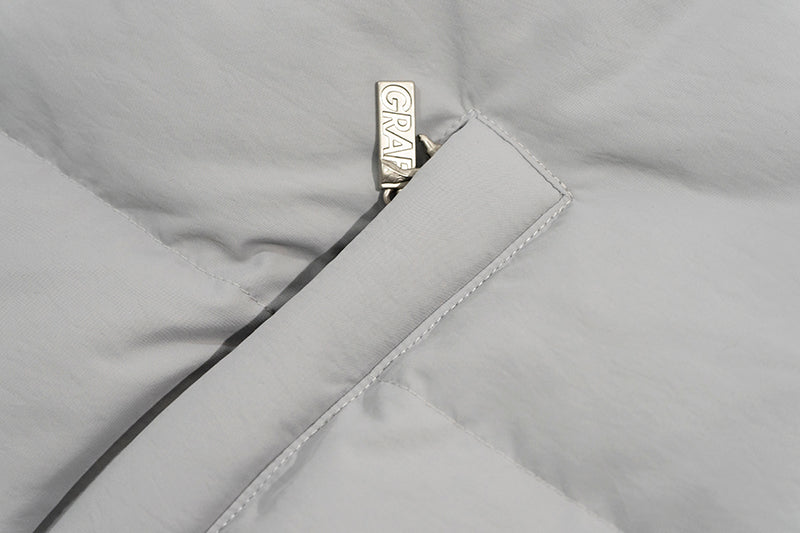 GRAF&WU Metal AK47 Angel Deer Logo PU Leather Collar Down Jacket