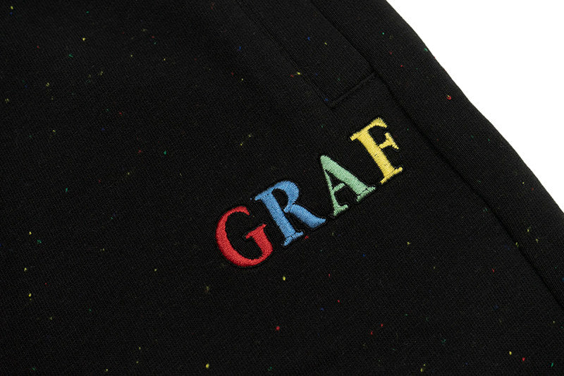 GRAF&WU Colorful Letter Embroidered Cozy Athletic Casual Shorts