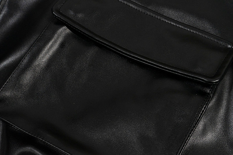 GRAF&WU Detachable Fur Collar PU Leather Metal Angel Deer Thick Jacket - Premium Winter Streetwear