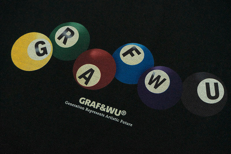 GRAF&WU Colorful Billiards Element Printed Streetwear T-shirt