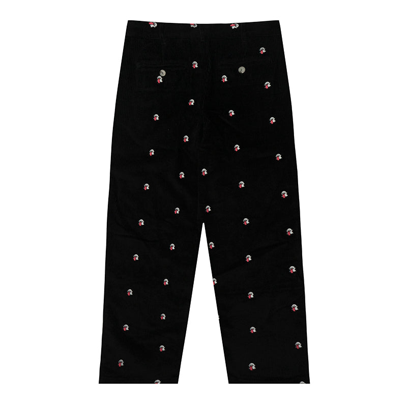 GRAF&WU Mini OG Cute Ghost Embroidered Corduroy Workwear Pants - Premium Streetwear