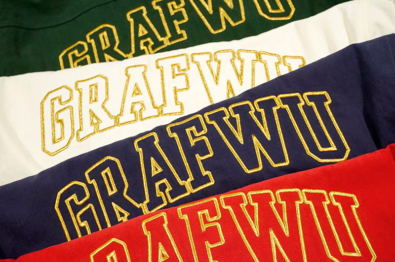 GRAF&WU Brand Letter Gold Thread Eembroidery Workwear Jacket Coat