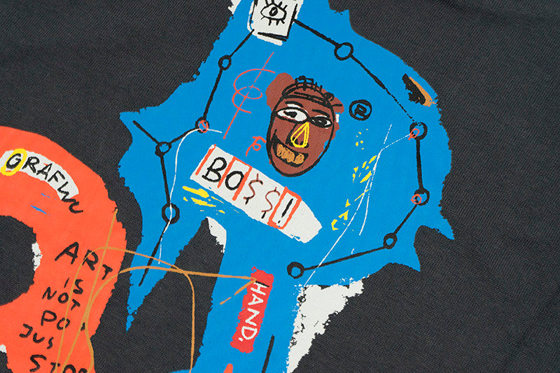 GRAF&WU Basquiat Graphic Print Loose Long Sleeve Shirt