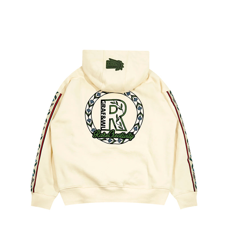 GRAF&WU Intellectual Property Flowers Embroidered Fleece Hoodie