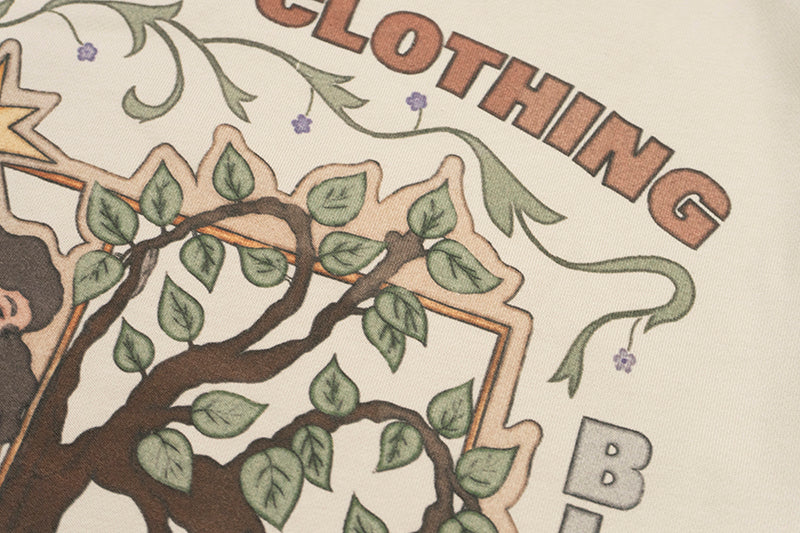 GRAF&WU Goddess Blessing Graphic Oversize Crew Neck Sweatshirt