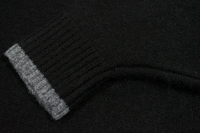 GRAF&WU Embroidered Wool Comfortable Turtleneck Sweater