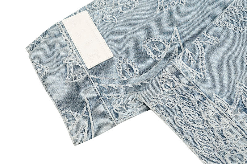 GRAF&WU Paisley Pattern Fashion Denim Jacket