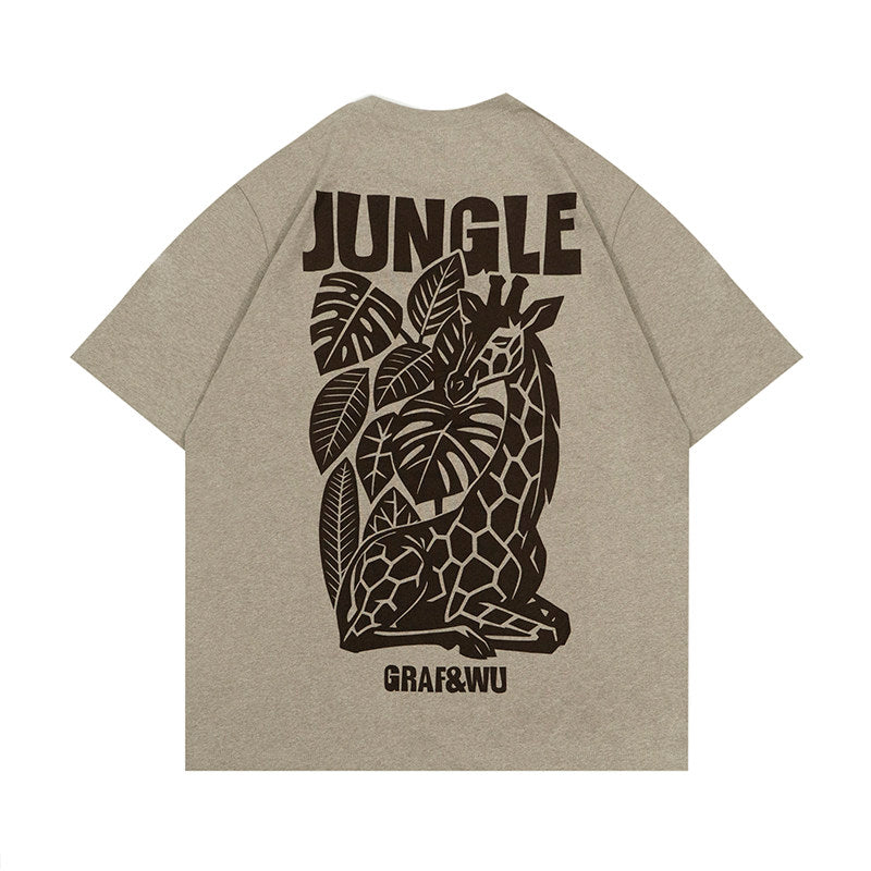 GRAF&WU Jungle Monstera giraffe Fshion Design T-shirt