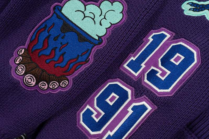 GRAF&WU Devil Two-Headed Sheep Emblem Knitted Sweater