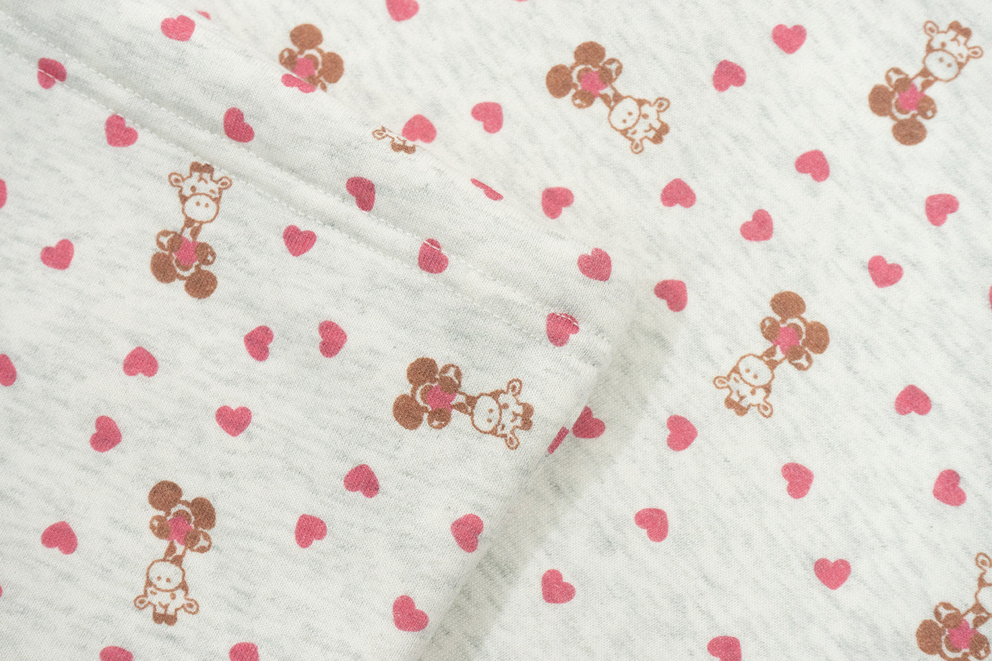 GRAF&WU Lovely Heart Giraffe Cream Fleece Pants