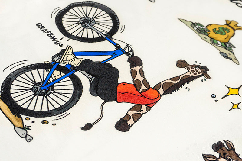 GRAF&WU T-Shirts Street Activity Giraffe Pattern Design Short Sleeve Street Hip-Hop Fashion Short Sleeves Men Cotton Summer T-Shirt Casual Tees