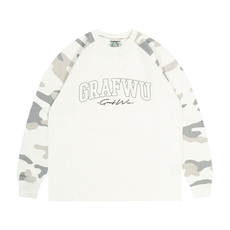 GRAF&WU Hidden Attack Camouflage Loose Raglan Long-Sleeve T-Shirt