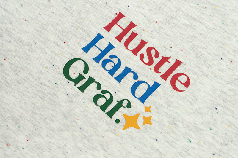 GRAF&WU【Colorful Dots】T-shirts Hustle Hard Graf Short-sleeved Street Fighting Printed Short sleeves Men women casual T-shirt