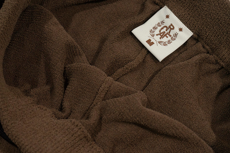 GRAF&WU Leather Dragon Label Chenille Knit Solid Sports Shorts