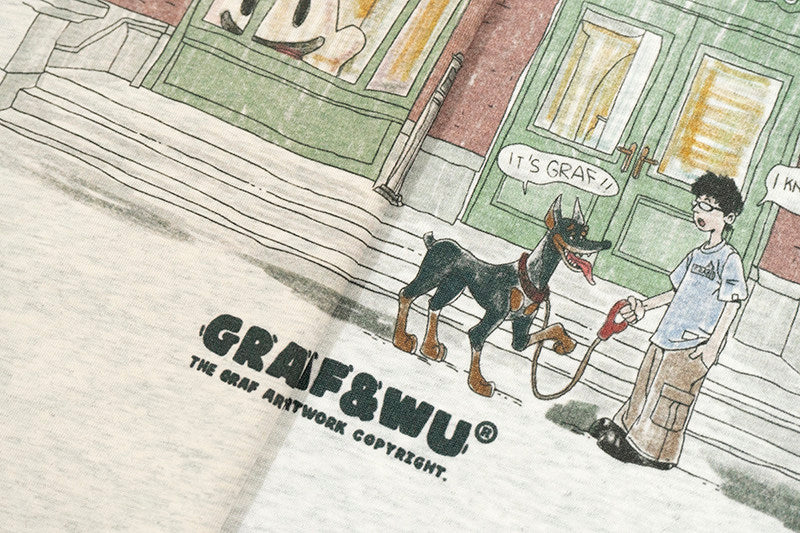 GRAF&WU Doberman Cute Ghost Shop Story Streetwear T-shirt