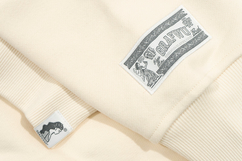 GRAF&WU Peace Dove Giraffe Flower Brass Button Fleece Hoodie