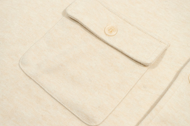 GRAF&WU Cashmere Solid Embroidered Small Logo Street Gentleman's Shirt