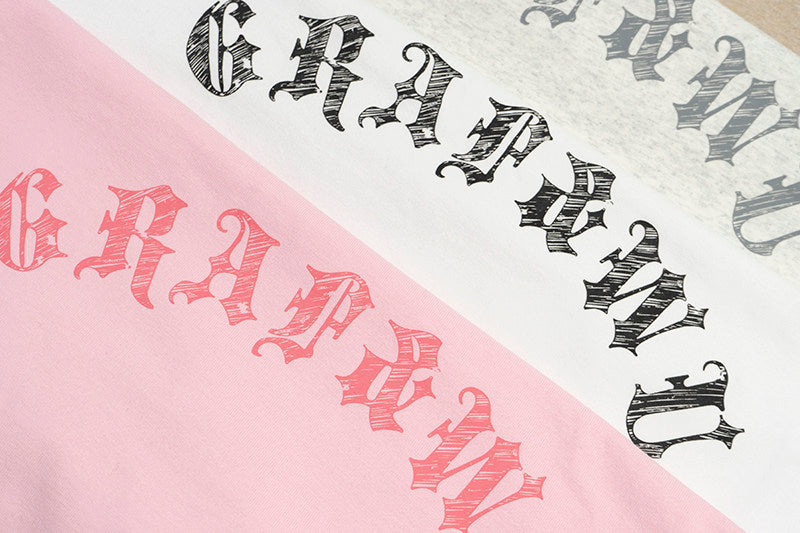 GRAF&WU Daily Curved Letter Print Base Long-Sleeve T-Shirt