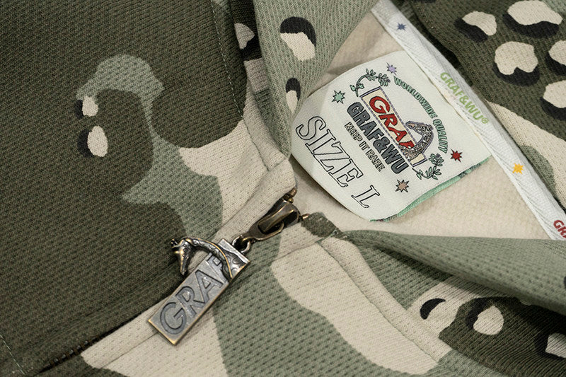 GRAF&WU AK47 Angel Desert Camouflage Streetwear Short Zip-up Hoodie