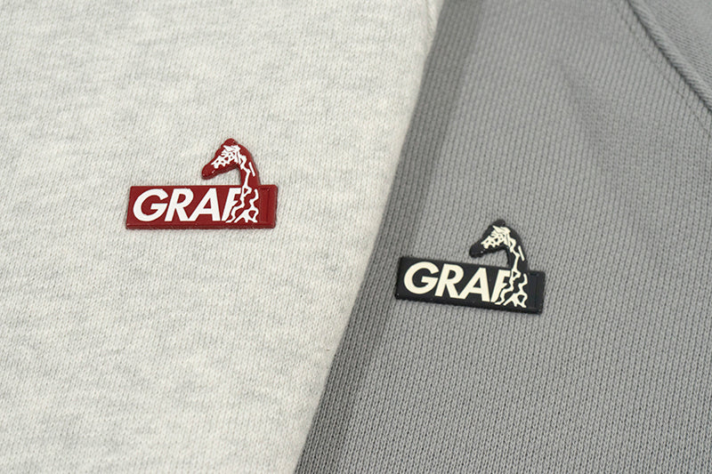 GRAF&WU Zip-up Hoodie Metal Deer Emblem Thick Fleece Cardigan