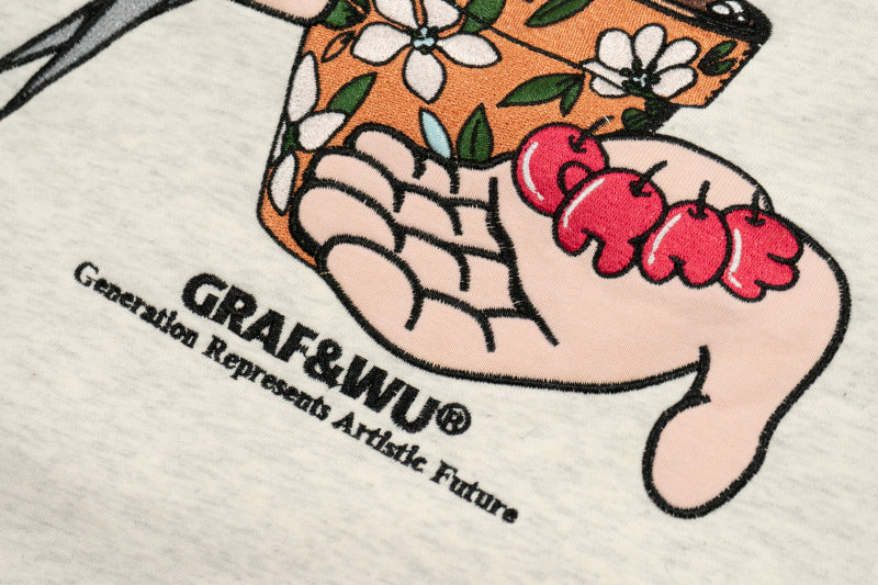 GRAF&WU Brain Potted Plant Hoodie Harvests Creative Fruits Sweatshirt