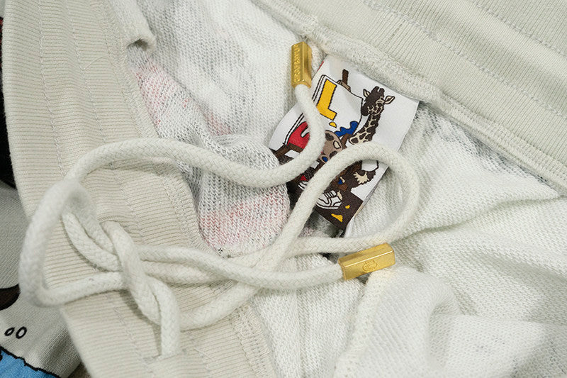 GRAF&WU Giraffe Cartoon Graphic Shorts Casual Streetwear