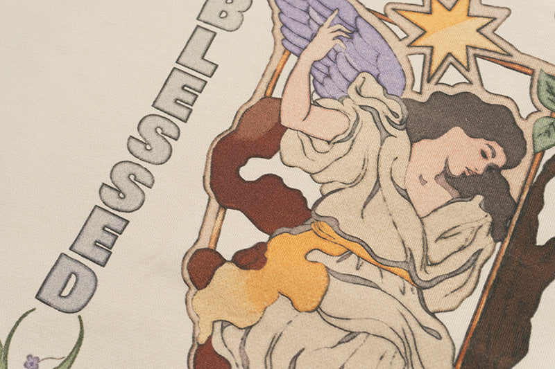 GRAF&WU Goddess Blessing Graphic Oversize Crew Neck Sweatshirt