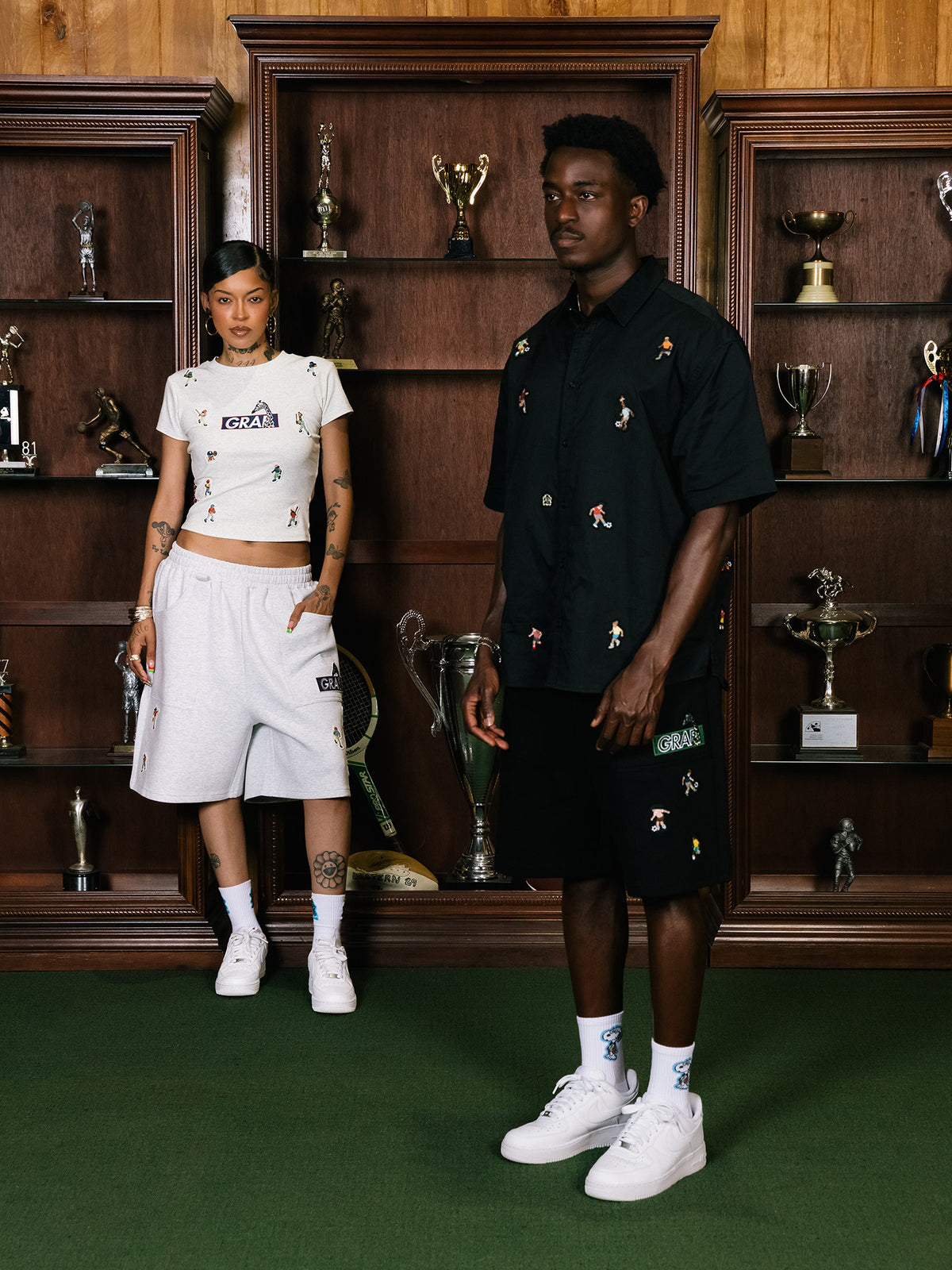 GRAF&WU Mini Athletic Giraffe Embroidered Shorts