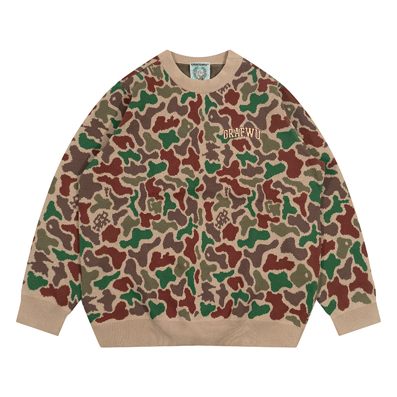 GRAF&WU Duck Hunting Multi-color Camouflage Knitted Sweater