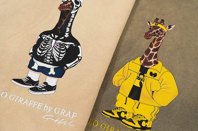 GRAF&WU Fashion Distressed Washed Fade Hoodie