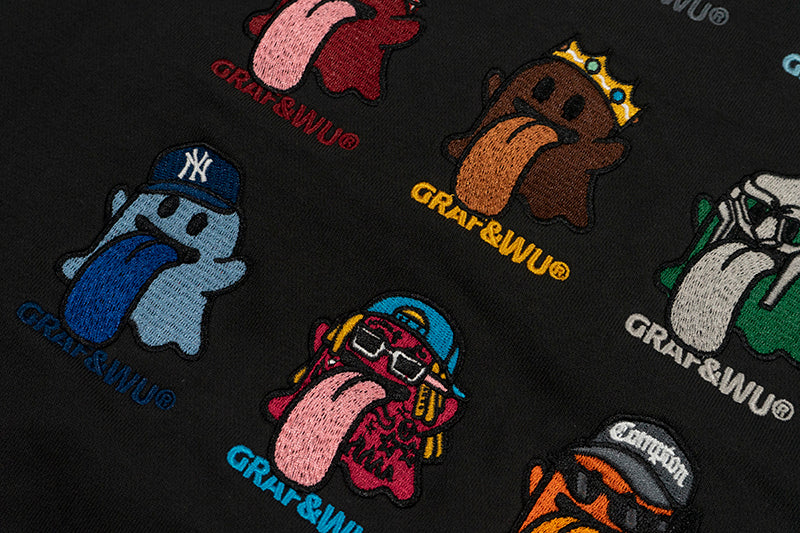 GRAF&WU Old School 12 Rap Ghost Embroidered Hoodie