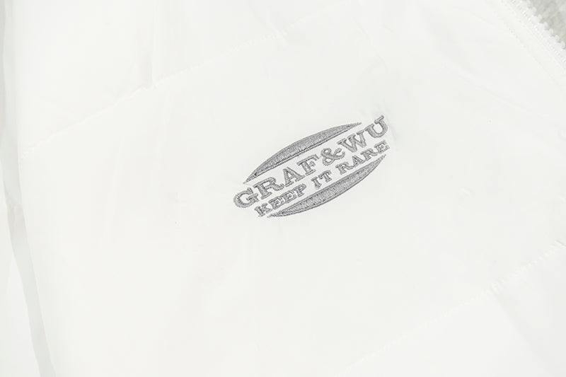 GRAF&WU Reversible Jacket-Embroidered Letter Two-in-One Layered Streetwear Coat