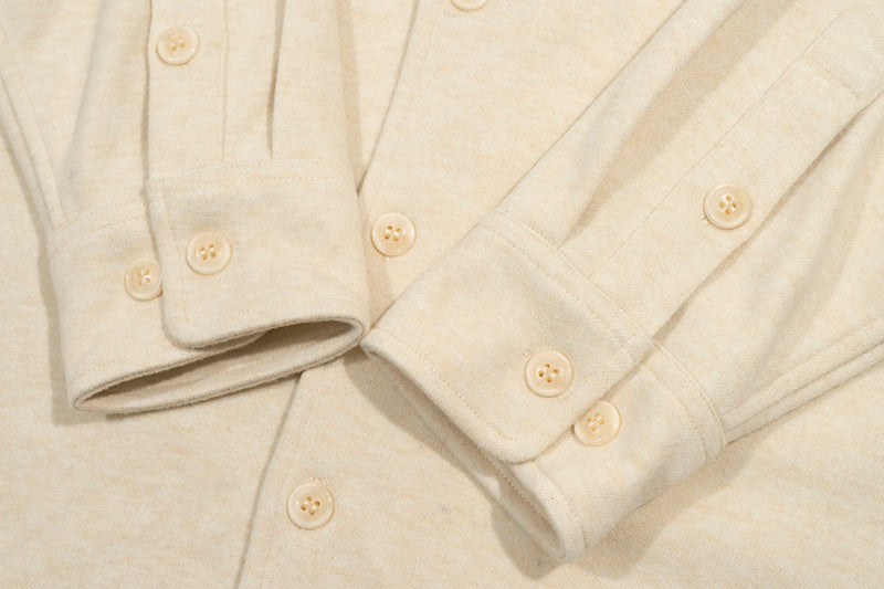 GRAF&WU Cashmere Solid Embroidered Small Logo Street Gentleman's Shirt