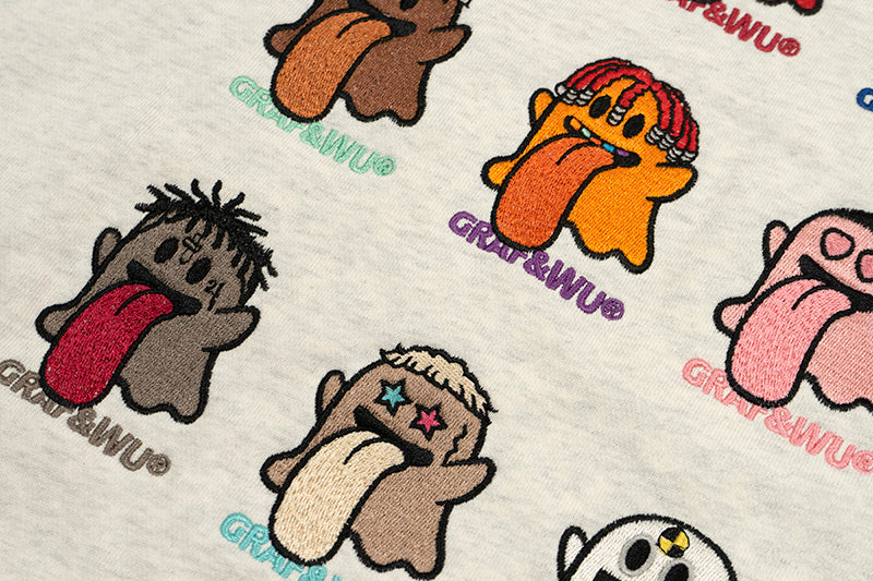 GRAF&WU New School 12 Rap Ghost Embroidered Hoodie